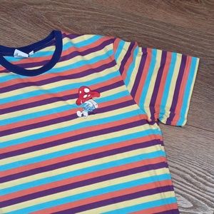 THE SMURFS stripe tshirt.   #5576